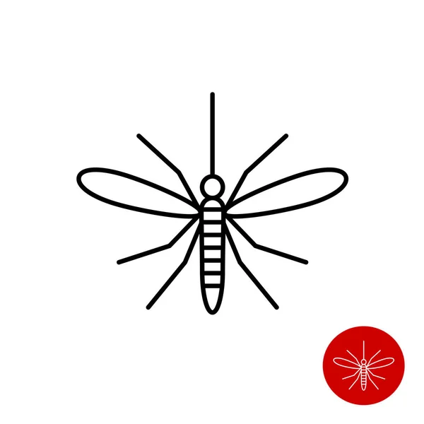 Mosquito line icon. Top view mosquito insect symbol. — Stock Vector