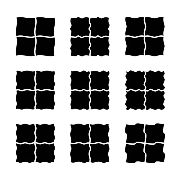 Fliesenrandpaare. 2x2 Bodenfliesen oder Puzzle-Konzept illustratio — Stockvektor