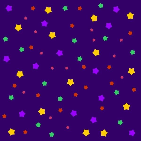Нічне небо з різними кольоровими зірками безшовний візерунок фону . — стоковий вектор