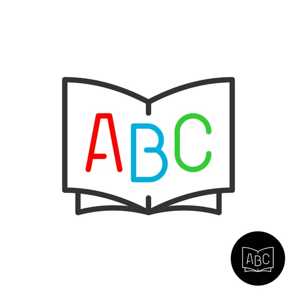 Ícone do livro ABC. Dicionário ou crianças símbolo de educação . — Vetor de Stock