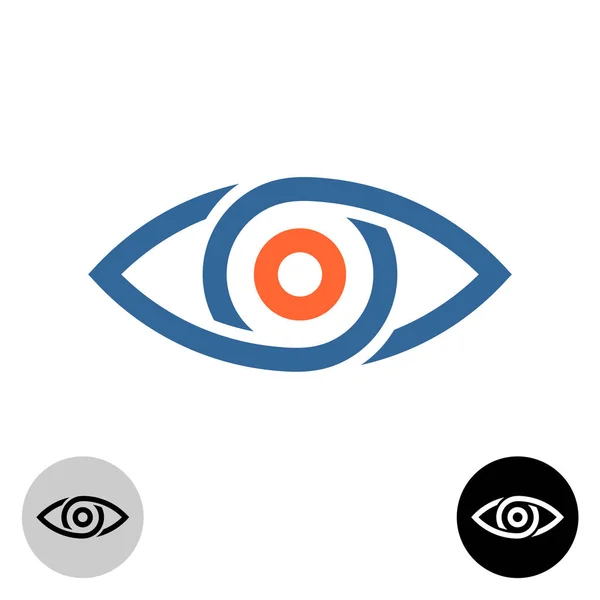 Logo de ojo estilizado. Segmentos de cadena o gotas alrededor de la manzana del ojo . — Archivo Imágenes Vectoriales