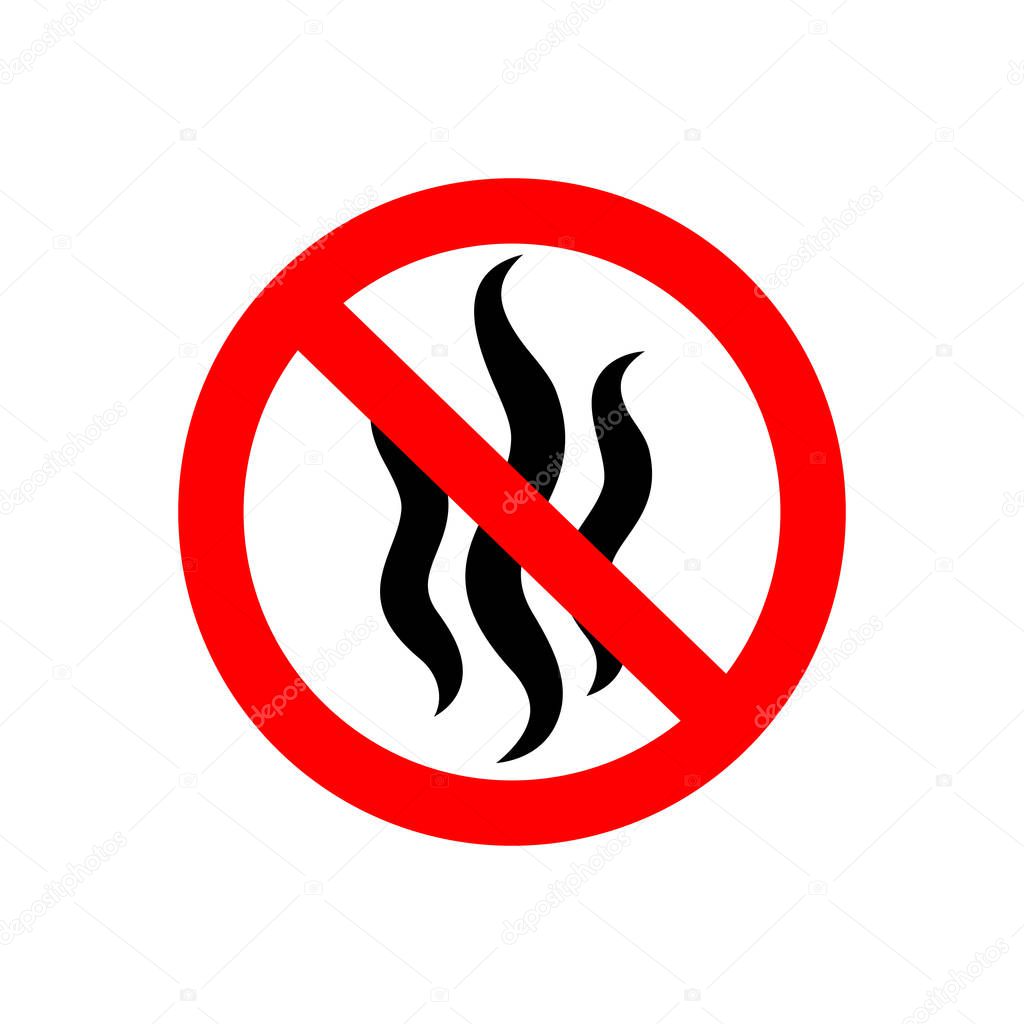 Strong flavors are forbidden symbol. No bad smells icon. Vapour prohibited.