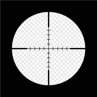 Basit siyah keskin nişancı optik kapsam crosshair. Amaç hedef illüstrasyon.