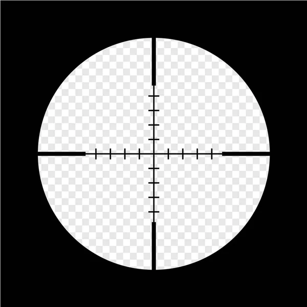 Einfache schwarze Scharfschützen optisches Zielfernrohr Fadenkreuz. Zielvorgabe. — Stockvektor