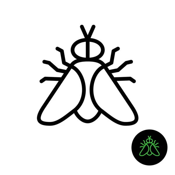 Vlieg eenvoudige lijn pictogram. Outline stijl gadfly symbool. Instelbare slagbreedte. — Stockvector