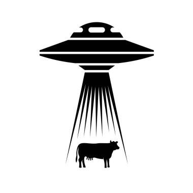 Ufo ineklere basit bir örnek veriyor. Bir ineği yakalamak için ışık ışınları olan bir uzay gemisi..