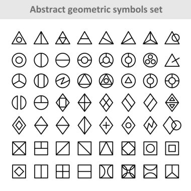 Soyut geometrik simgeler kümesi.