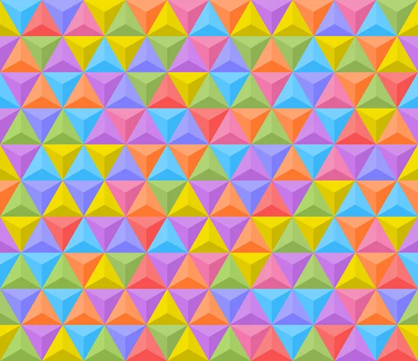 3D schattierte bunte Dreiecke nahtloser Musterhintergrund — Stockvektor