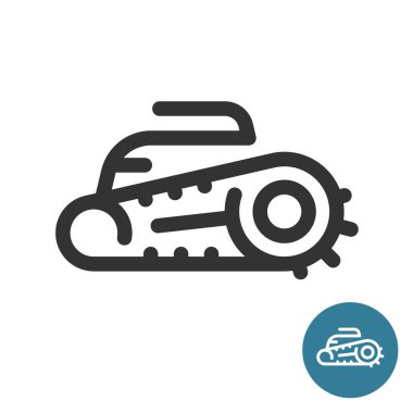 Robot havuz temizleyicisi stilize edilmiş ikon. Havuz servisi sembolü olarak otomatik temizlik robotu. Ayarlanabilir vuruş genişliği.