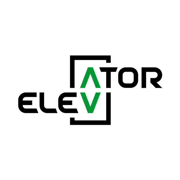 Логотип лифта. Стилизованный лифт со стрелками на панели вверх и вниз как буквы A и V. — стоковый вектор