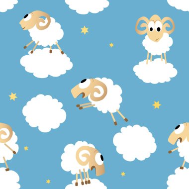 Şirin komik koyun ile Seamless Modeli