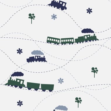 Renkli lokomotif ile Seamless Modeli