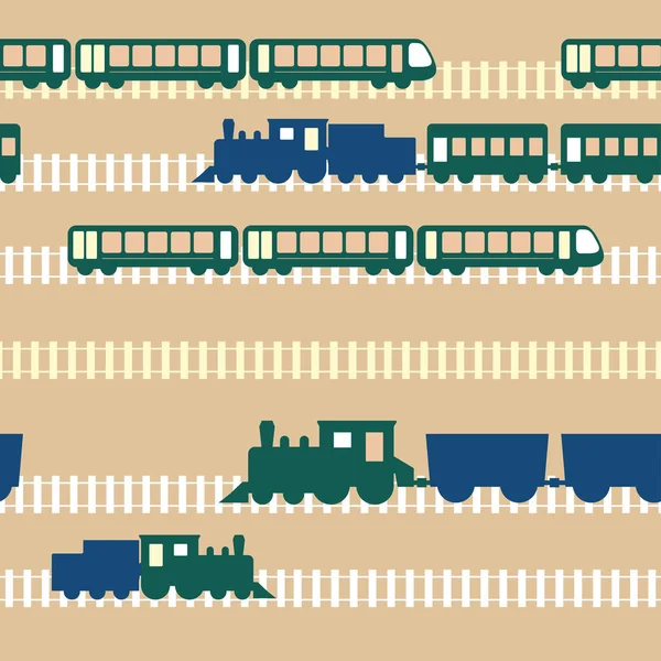 无缝的五颜六色的图案与火车 — 图库矢量图片