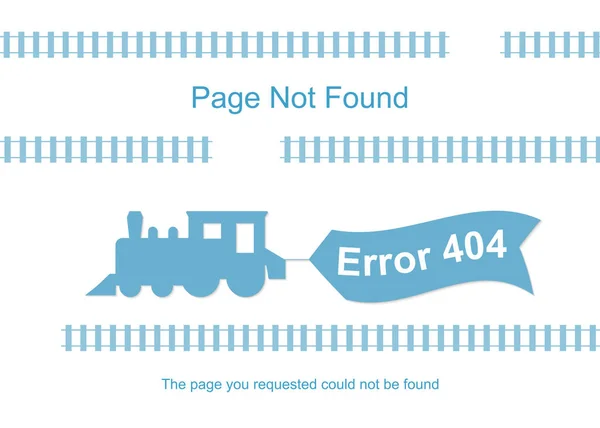 Train with 404 error notification — Stock Vector