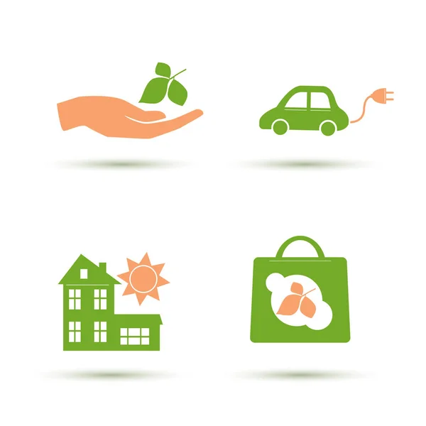 Vector set of eco friendly icons — Stock Vector