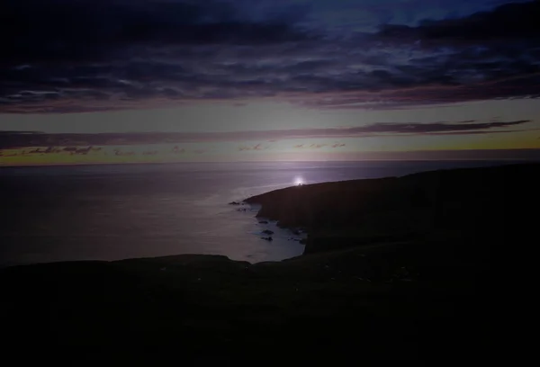 Маяк Нічний Час Острів Arranmore Donegal Сполучені Штати Америки — стокове фото