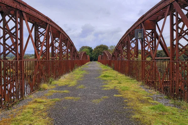 Metal Bridge River Laune Killorglin Kerry Irlanda Foto Stock Royalty Free