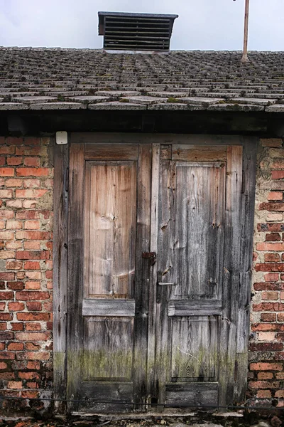 Deur Van Kazerne Auschwitz Birkenau Krakow Polen — Stockfoto