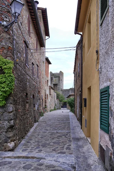 Starověké Stavby Opevněné Město Monteriggioni Toskánsko Itálie — Stock fotografie