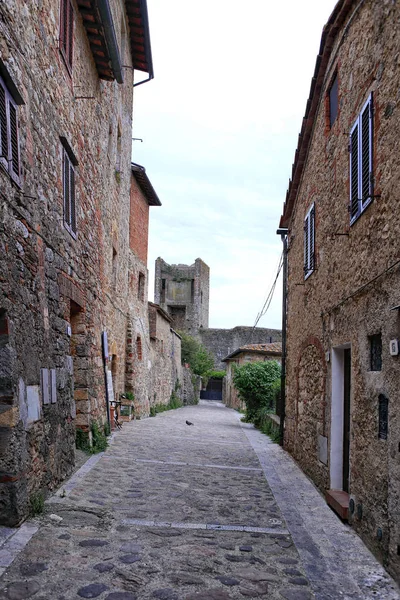 Oude Gebouwen Ommuurde Stad Monteriggioni Toscane Italië — Stockfoto