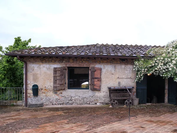 Древние Здания Borgo Stomennano Monteriggioni Тоскана Италия — стоковое фото