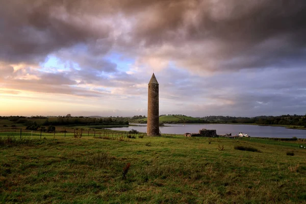 Torre Redonda Isla Devenish Lough Erne Fermanagh Irlanda Del Norte —  Fotos de Stock