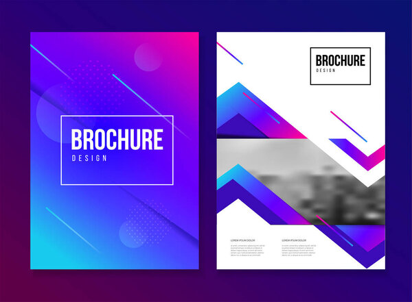 Plantilla de folleto vectorial con gradiente de tendencia — Vector de stock
