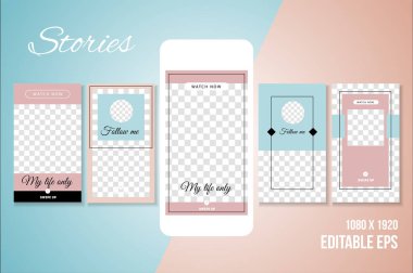 Şablonu düzenlenebilir sosyal medya öyküleri vektör