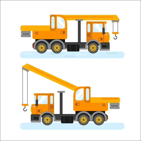 Illustration vectorielle de machines de construction sur fond blanc — Image vectorielle