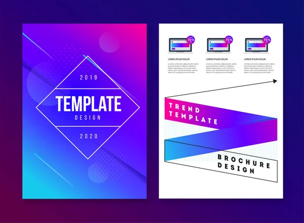 Vector brochure sjabloon met de stijl van de kleurovergang van de trend — Stockvector
