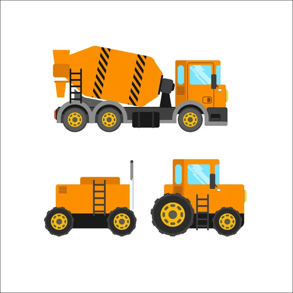 Maquinaria de construcción vector ilustración sobre fondo blanco — Vector de stock