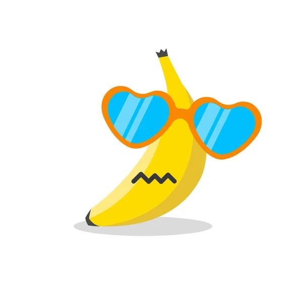 Bananengesicht-Karikatur mit Emotionsvektor — Stockvektor