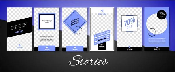 Editable Social media Stories for Phone vector — Stock Vector