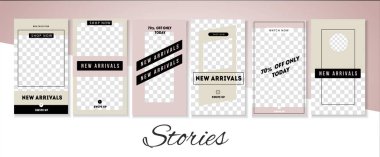 Düzenlenebilir sosyal medya öyküleri için telefon vektör