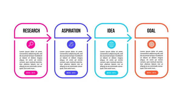 Langkah infografis untuk pendaratan atau vektor trend presentasi - Stok Vektor