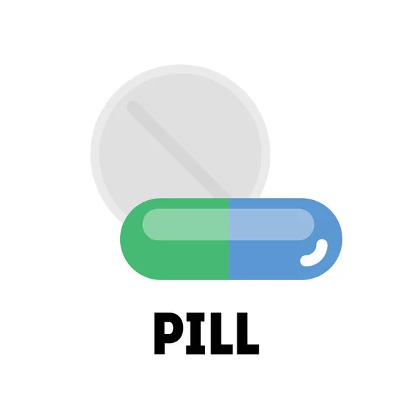 Pilule vectorielle plate ou vitamine — Image vectorielle