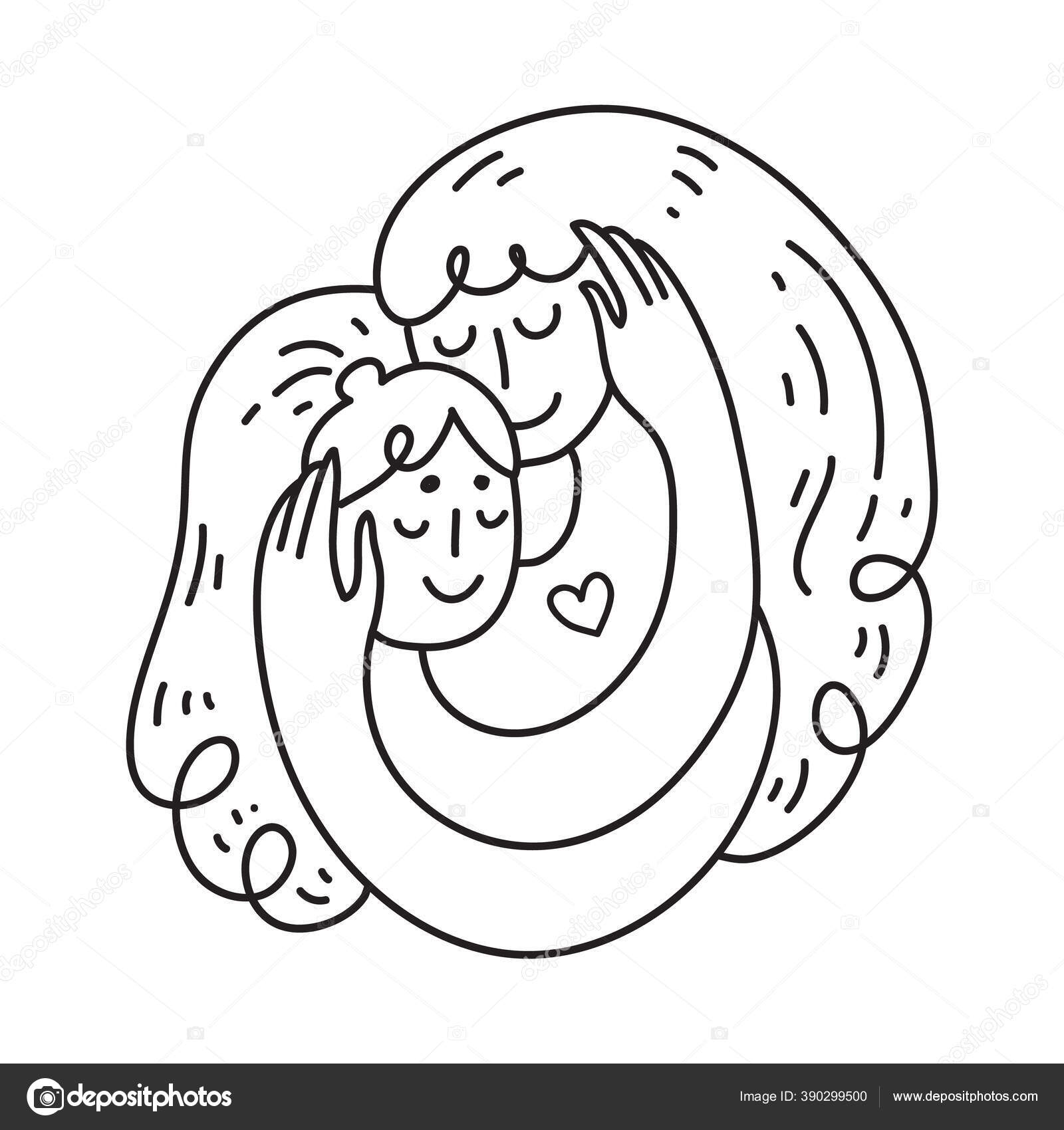 Lgbtレズビアン家族の概念 キスと抱擁のステッカー ベクターイラスト ストックベクター C Anvino