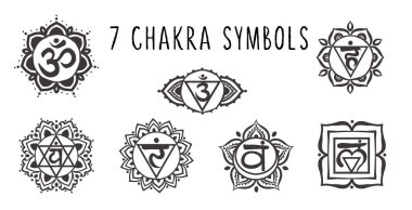 Çakra sembolü vektör çizimi. Logo yoga, mandala, meditasyon, kundalini
