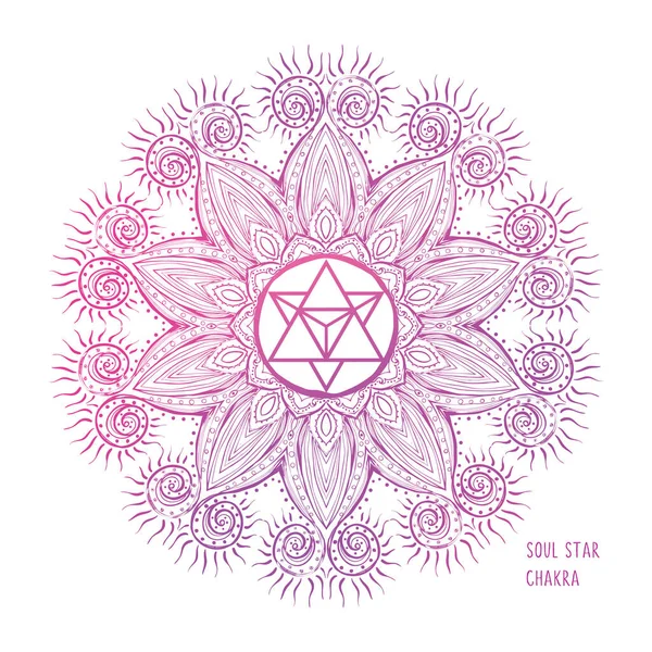 Illustration vectorielle de coloriage des chakras. Symbole du chakra. Couleur rouge. Pour le logo yoga guérison, méditation, Kundalini. — Image vectorielle