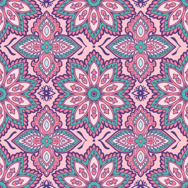 Mandala devriyesi. Güzel renkli tebrik kartı. Vektör çizimi. Arap, Hint süsü.