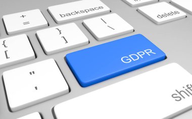 Gdpr uyumluluk bilgileri için Web sitesi sahiplerinin, 3d render erişmek için bilgisayar anahtar