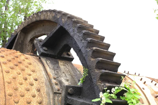 Roestige Tandwielen Uitrusting Close — Stockfoto