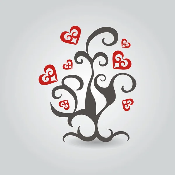 Abstraktní srdce strom — Stockový vektor