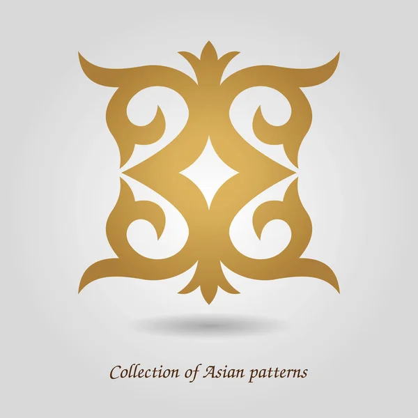 Modello orientale asiatico.modello astratto dorato. Asiatico disegni floreali — Vettoriale Stock