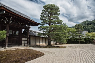 Tenryu-ji tapınağının Zen bahçesi, Kyoto, Japonya