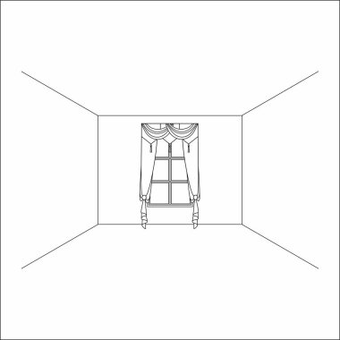  perdeler pencere iç. Lüks ipek kadife perdeler ve draperies.