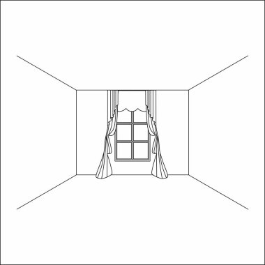  perdeler pencere iç. Lüks ipek kadife perdeler ve draperies.