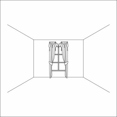  perdeler pencere iç. Lüks ipek kadife perdeler ve draperies.