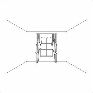  perdeler pencere iç. Lüks ipek kadife perdeler ve draperies.