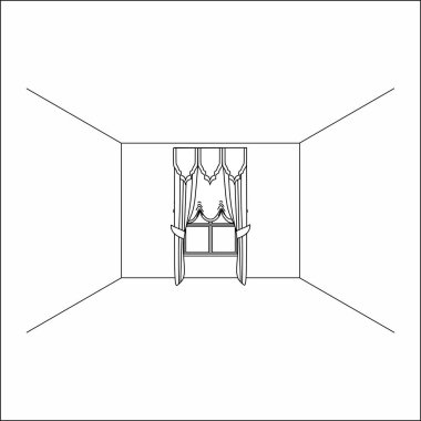 perdeler pencere iç. Lüks ipek kadife perdeler ve draperies. 